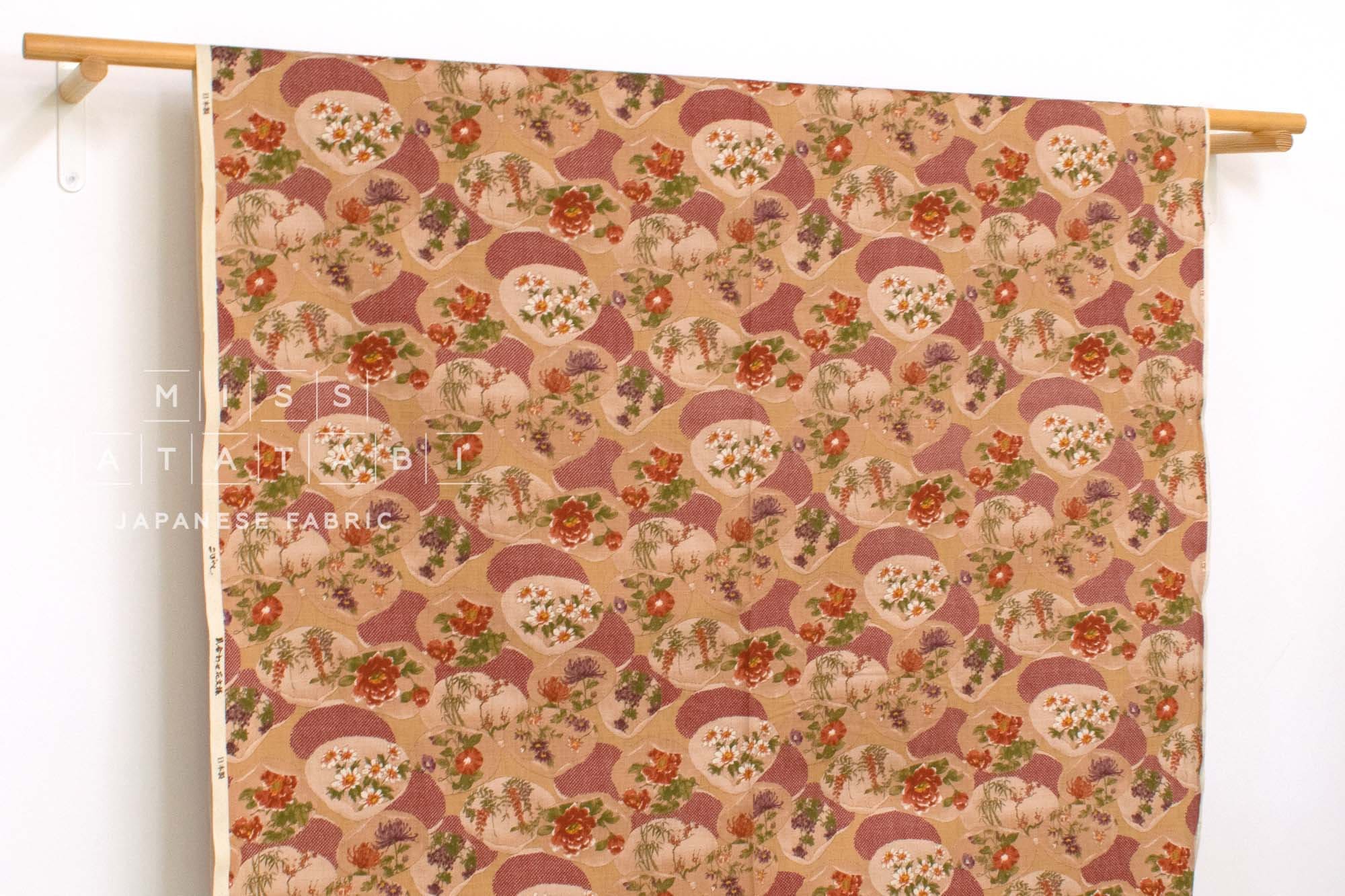 Japanese Fabric Kai Hana Monyo - A - 50cm