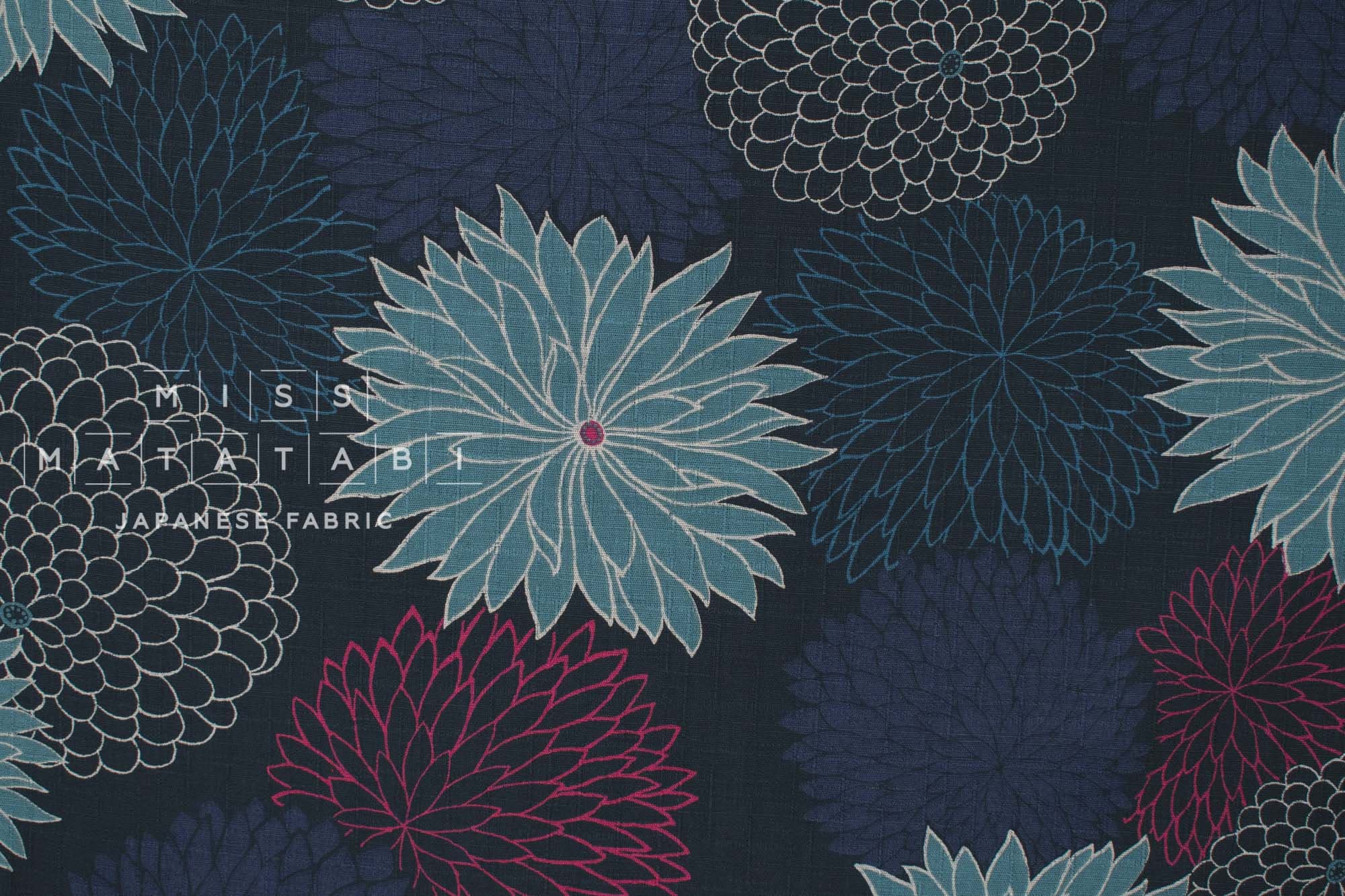 Japanese Fabric Chrysanthemum Pattern - B - 50cm