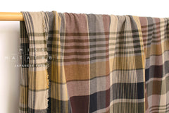Japanese Fabric Shokunin Collection Deadstock Yarn-Dyed Big Plaid - 2 - 50cm