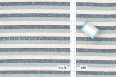 Japanese Fabric Shokunin Collection Deadstock Yarn-Dyed Slub Stripes - blue - 50cm