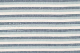 Japanese Fabric Shokunin Collection Deadstock Yarn-Dyed Slub Stripes - blue - 50cm