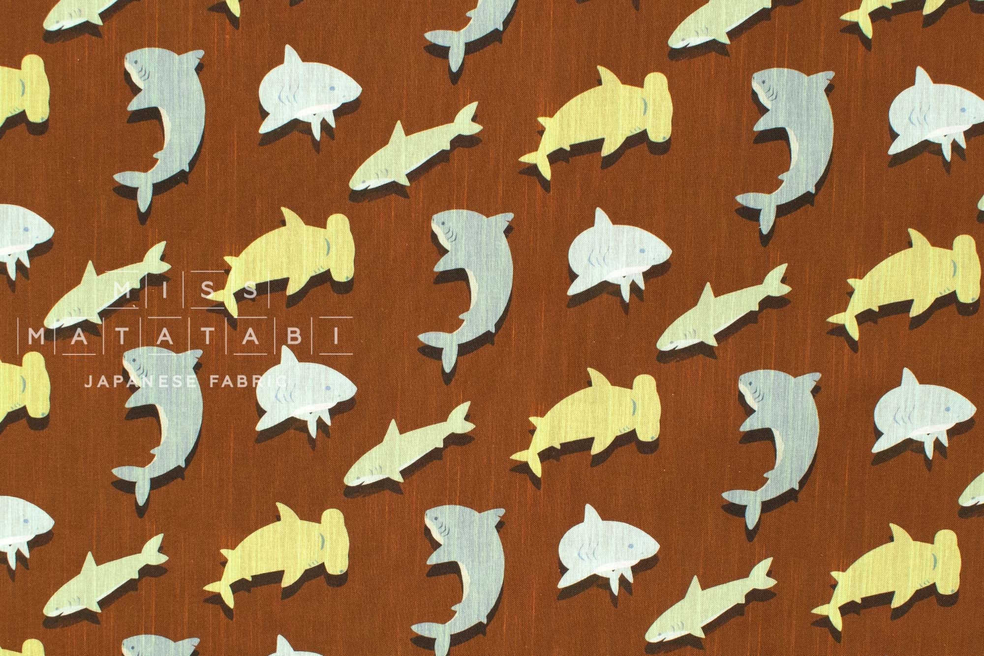 Japanese Fabric Shark Swim - A - 50cm