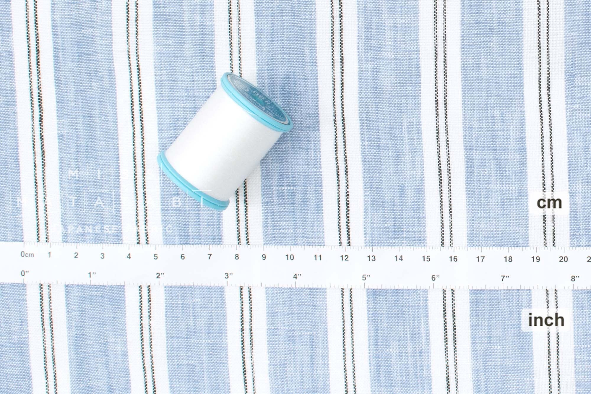 DEADSTOCK Japanese Fabric 100% Linen Stripes - A1 -  50cm