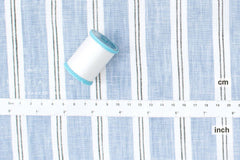 DEADSTOCK Japanese Fabric 100% Linen Stripes - A1 -  50cm