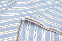 DEADSTOCK Japanese Fabric 100% Linen Stripes - A1 -  50cm