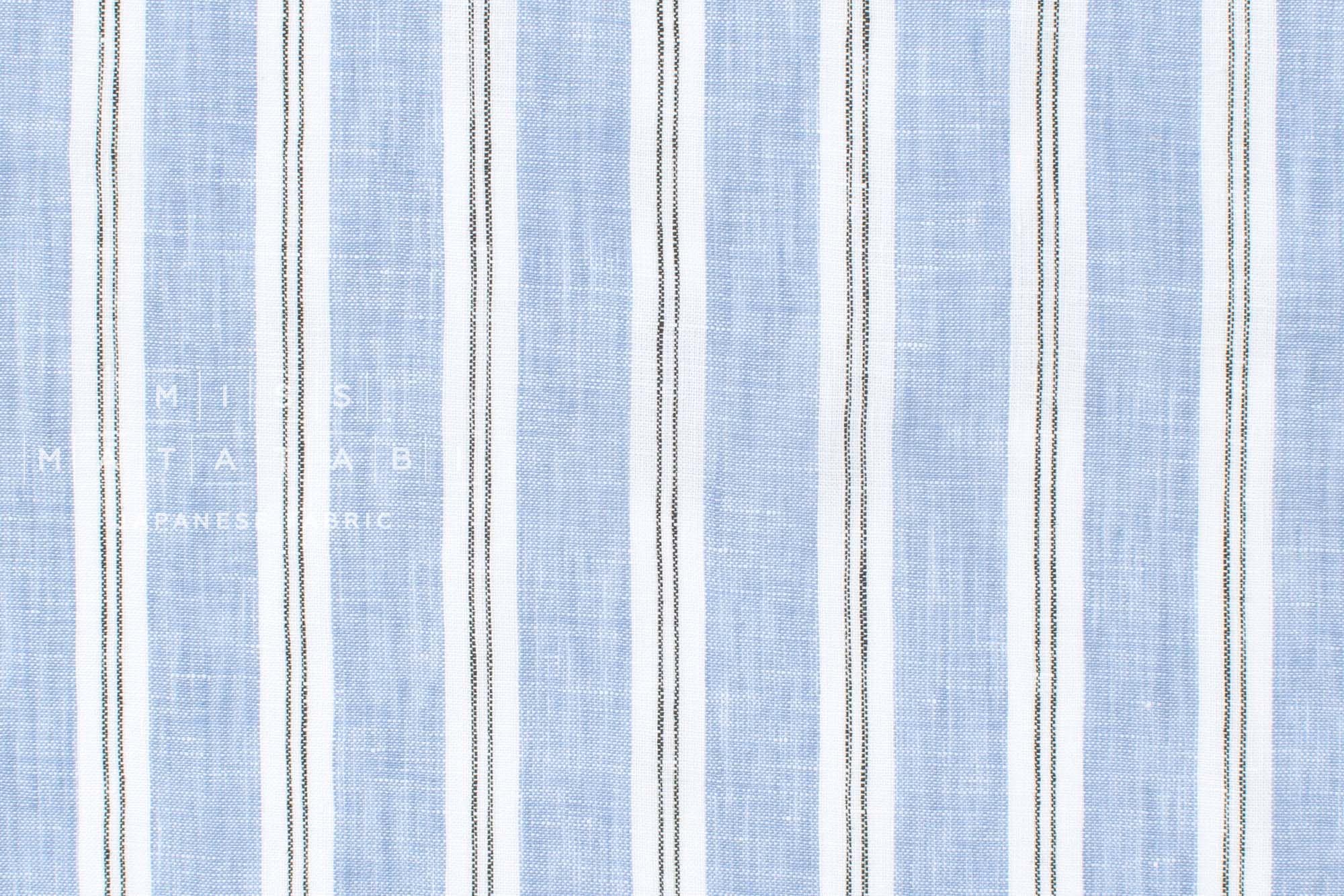 DEADSTOCK Japanese Fabric 100% Linen Stripes - A1 -  50cm