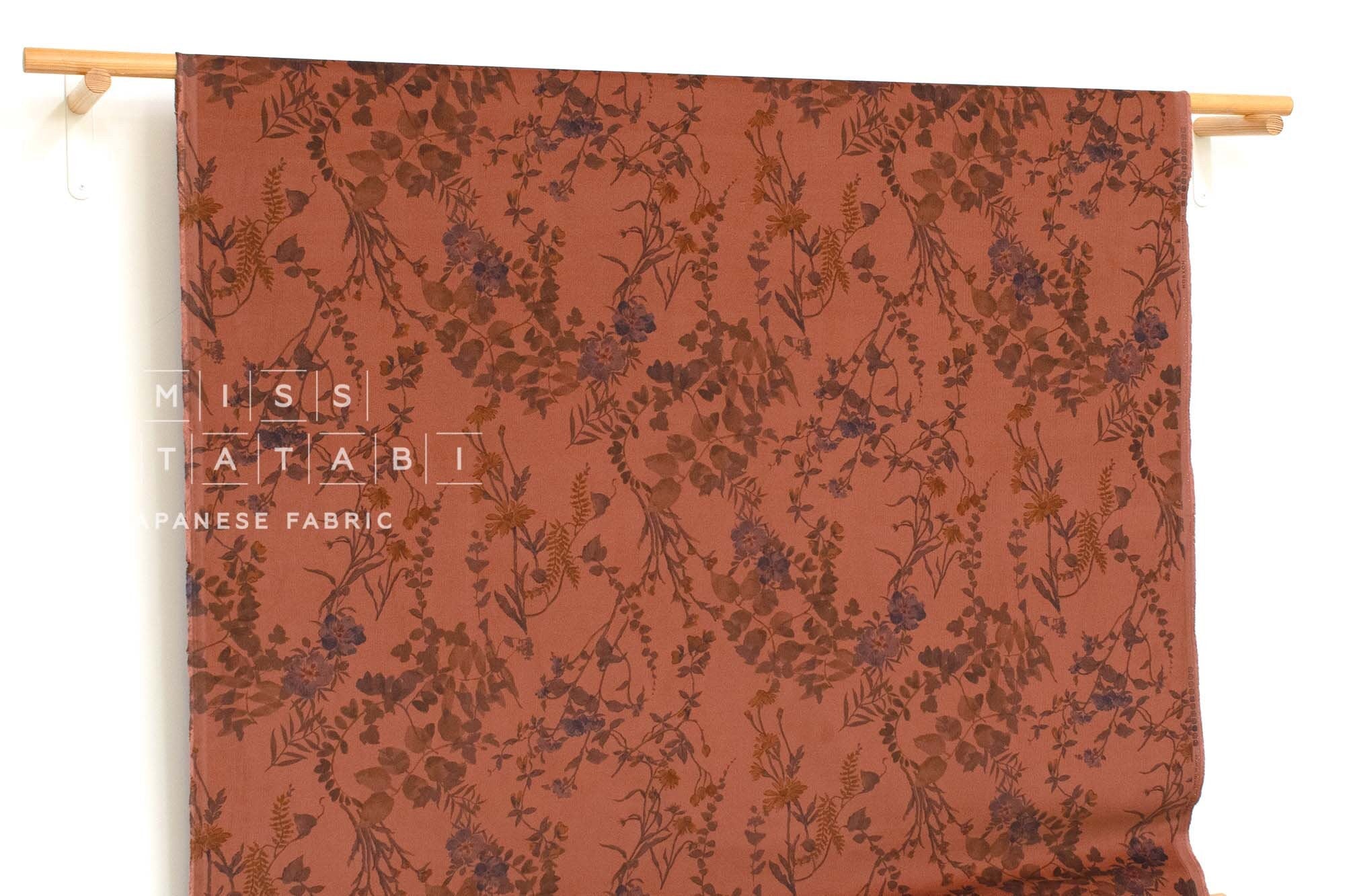 Japanese Fabric Corduroy Daisy Trail - C - 50cm