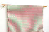 Japanese Fabric Shokunin Collection Deadstock Yarn-Dyed Slub Stripes - red - 50cm