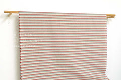 Japanese Fabric Shokunin Collection Deadstock Yarn-Dyed Slub Stripes - red - 50cm