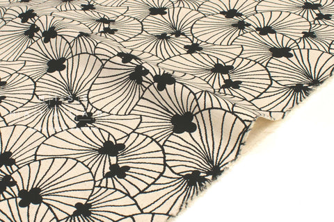 Japanese Fabric Lily Pad - black - 50cm