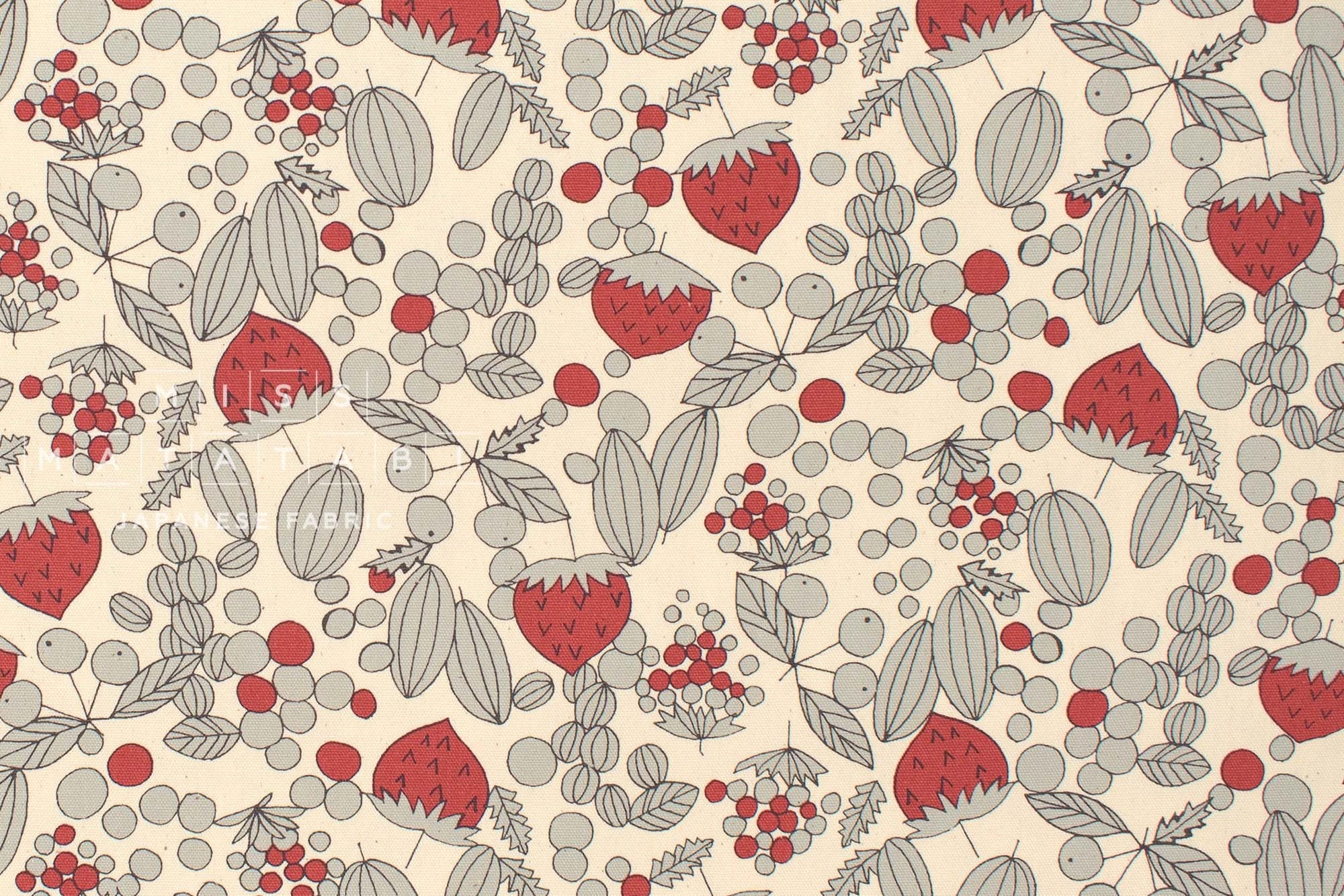 Japanese Fabric Linnea Strawberries - A - 50cm