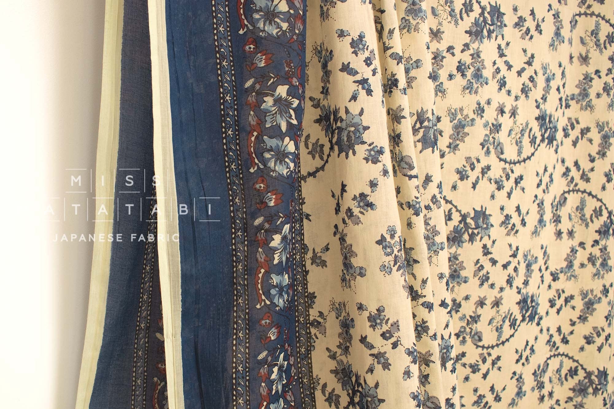 Hand Printed Indian Cotton Voile - B1 - 50cm