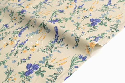 Japanese Fabric Corduroy Trailing Floral - A - 50cm