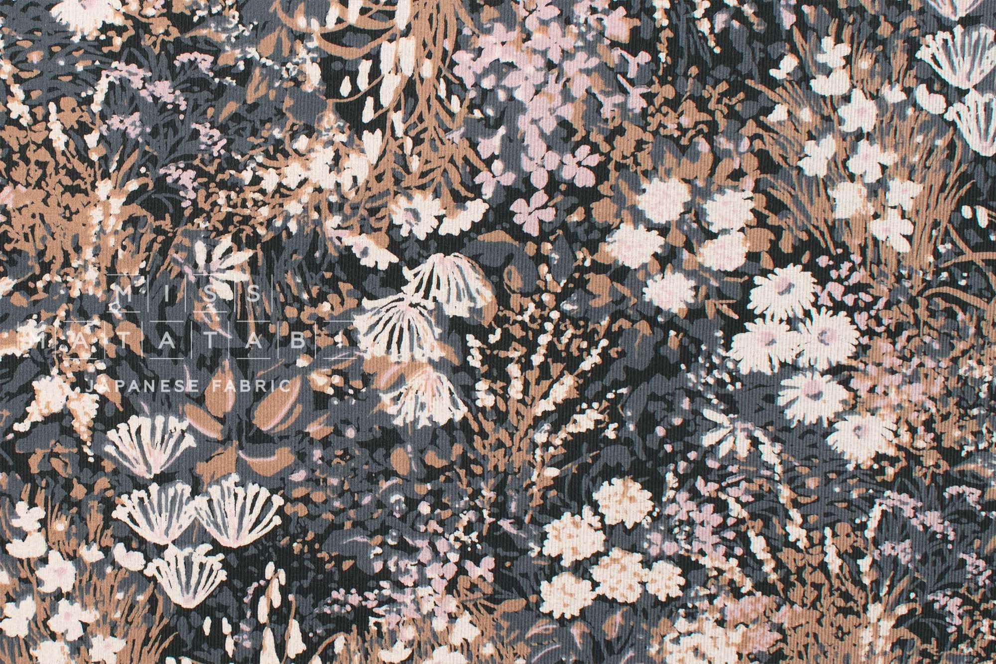 Japanese Fabric Corduroy Green Wall - E - 50cm