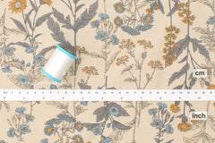 Japanese Fabric Corduroy Botanical - A - 50cm