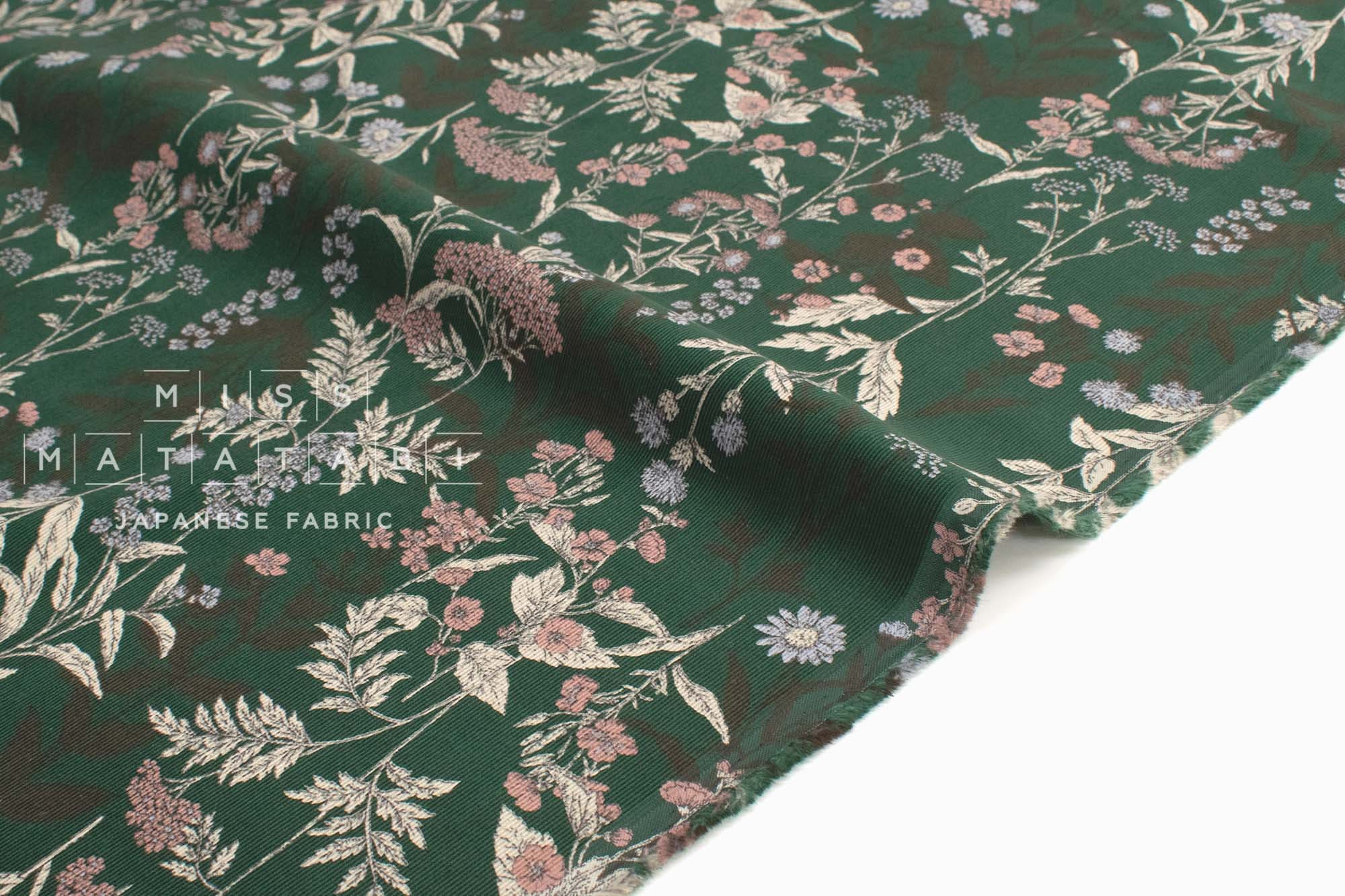 Japanese Fabric Corduroy Botanical - D - 50cm