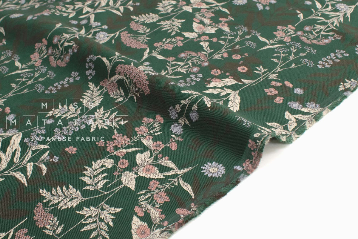 Japanese Fabric Corduroy Botanical - D - 50cm
