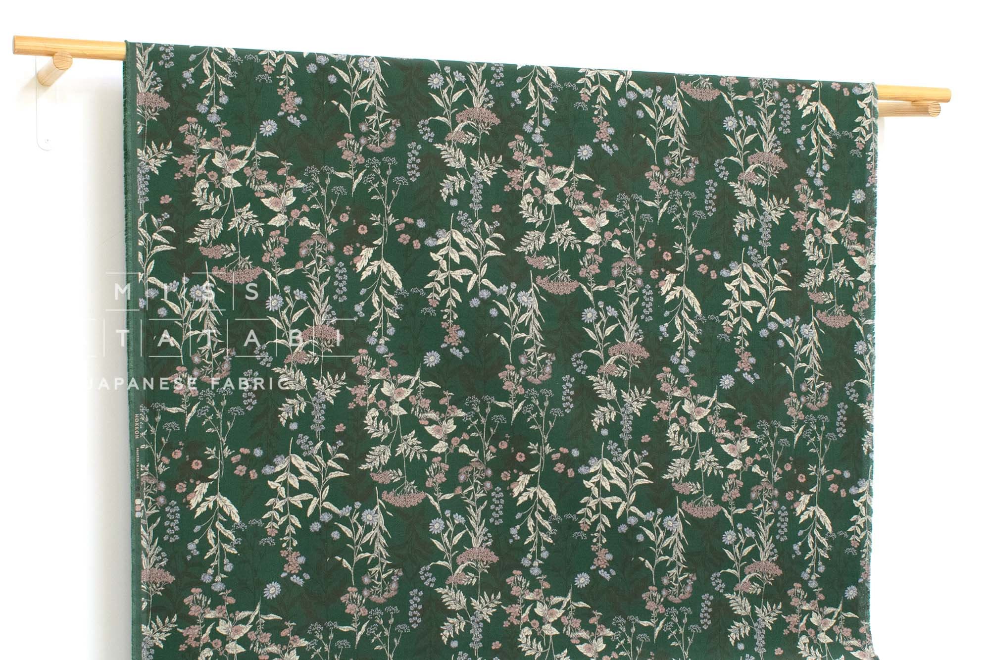 Japanese Fabric Corduroy Botanical - D - 50cm