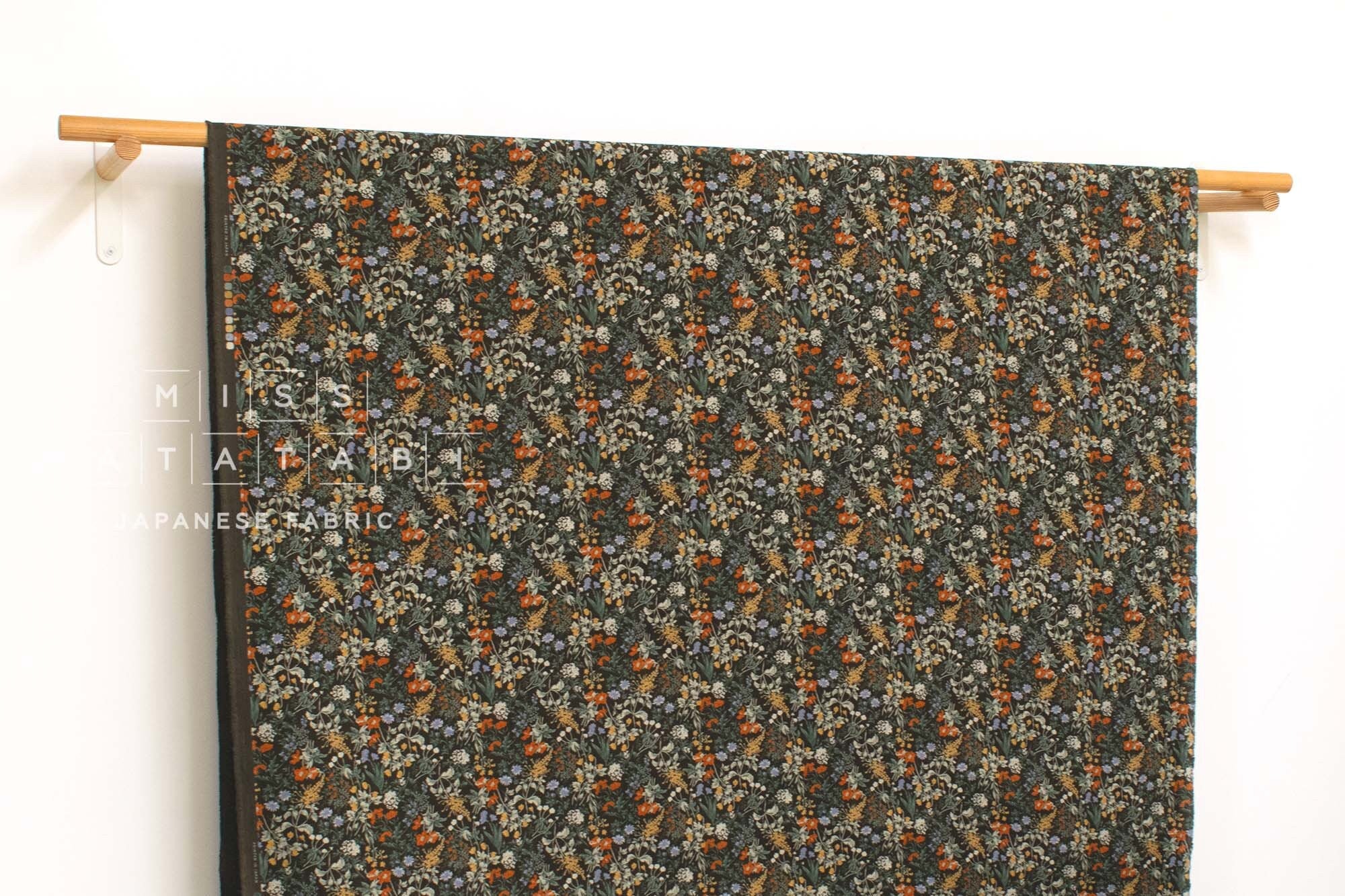 Japanese Fabric Corduroy Summer Floral - C - 50cm