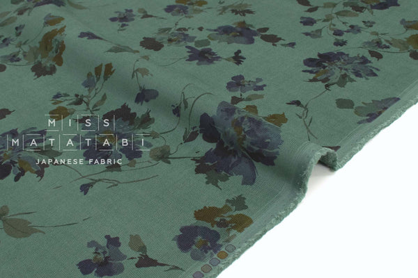 Japanese Fabric Corduroy Moody Floral - C - 50cm
