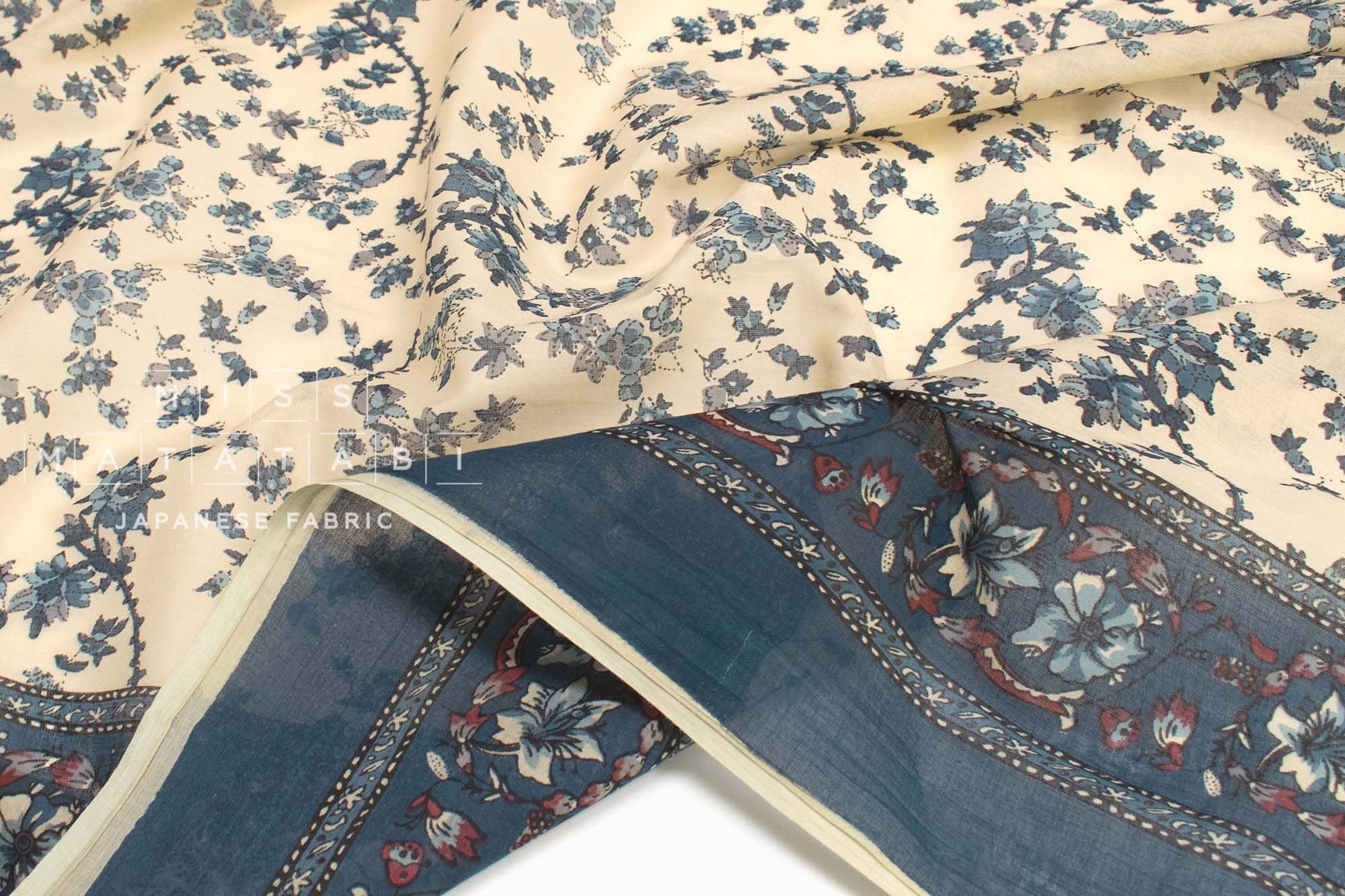 Hand Printed Indian Cotton Voile - B1 - 50cm