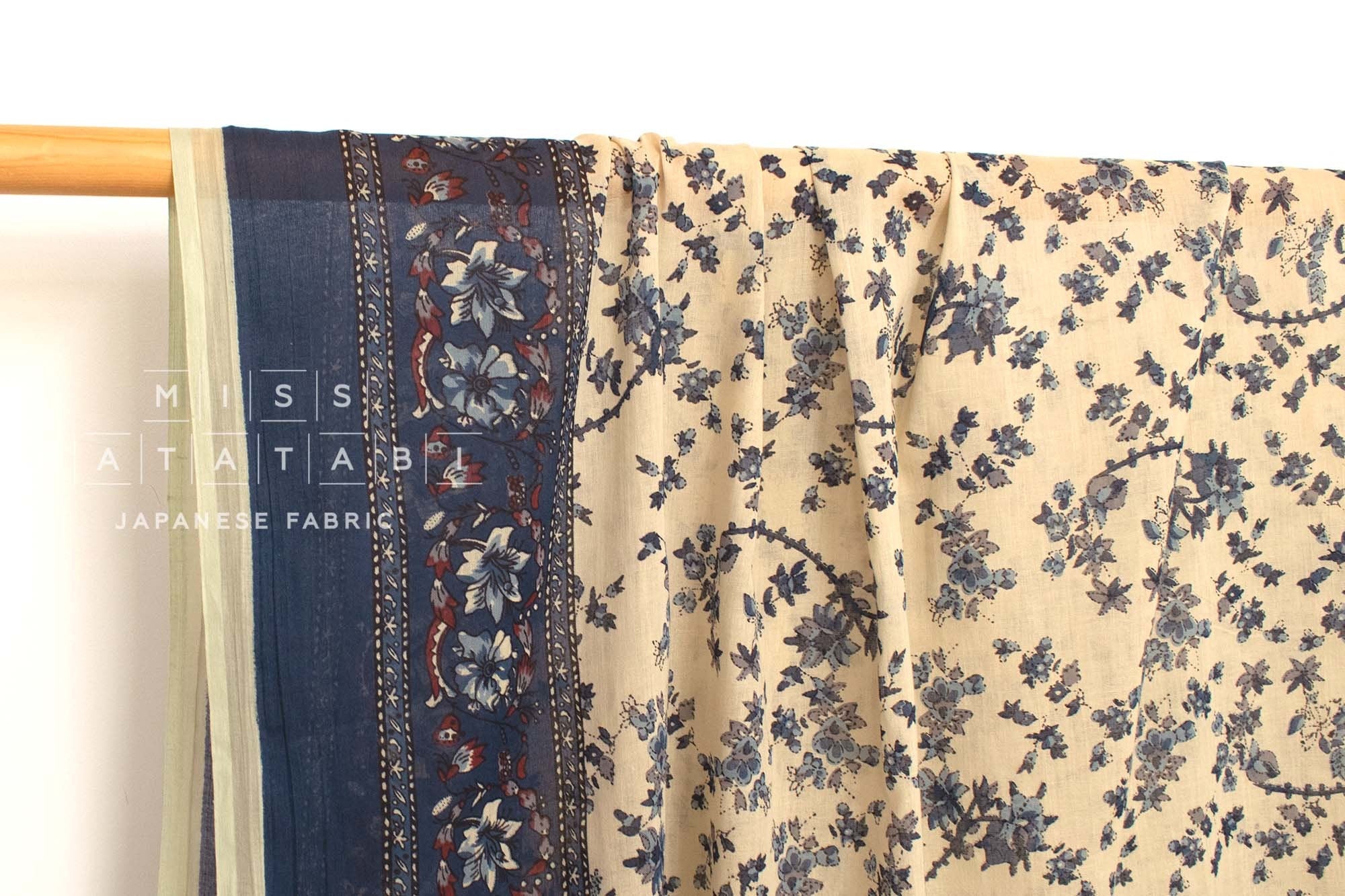 Hand Printed Indian Cotton Voile - B1 - 50cm