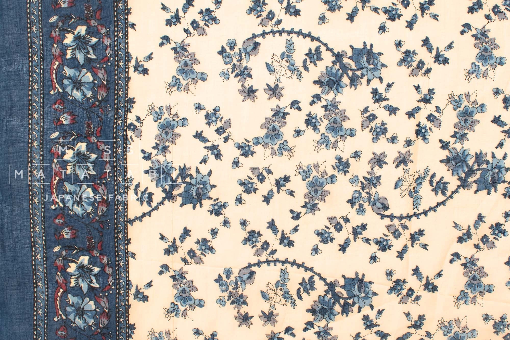 Hand Printed Indian Cotton Voile - B1 - 50cm