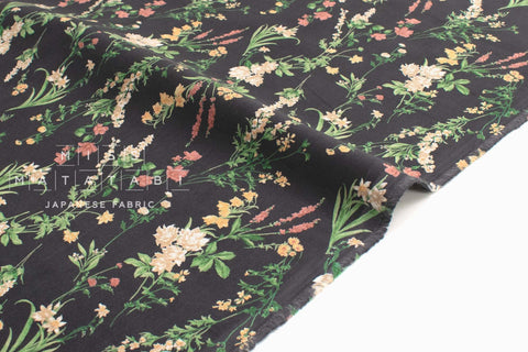 Japanese Fabric Corduroy Trailing Floral - D - 50cm
