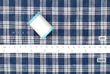 DEADSTOCK Japanese Fabric 100% Linen Check - blue - 50cm