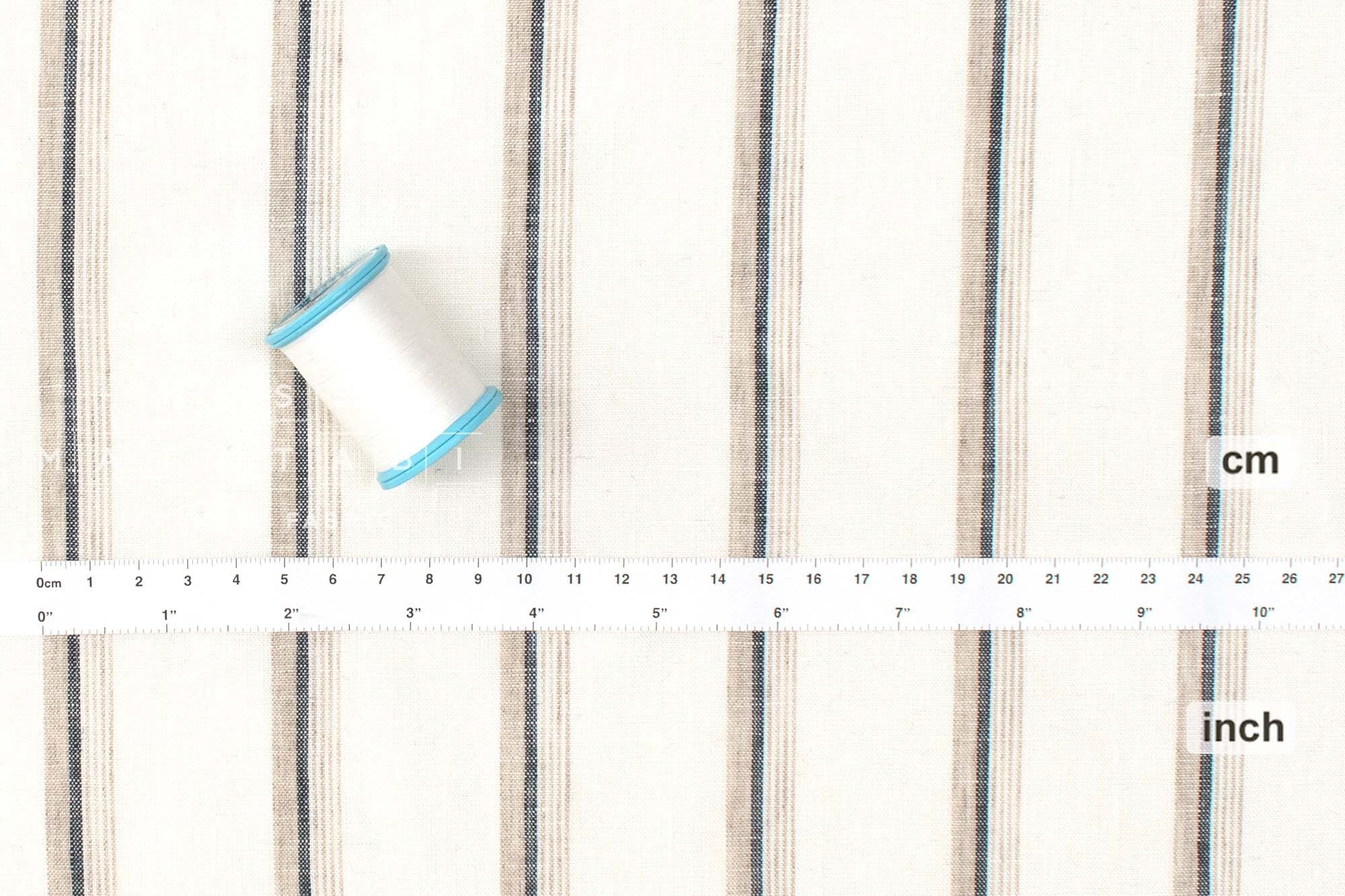 DEADSTOCK Japanese Fabric 100% Linen Stripes - 1 - 50cm