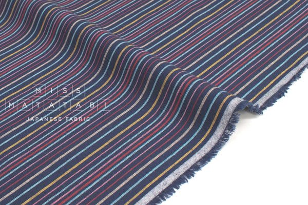 Japanese Fabric Yarn-Dyed Mikawa Momen Stripe - 4 - 50cm