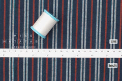 Japanese Fabric Yarn-Dyed Mikawa Momen Stripe - 5 - 50cm