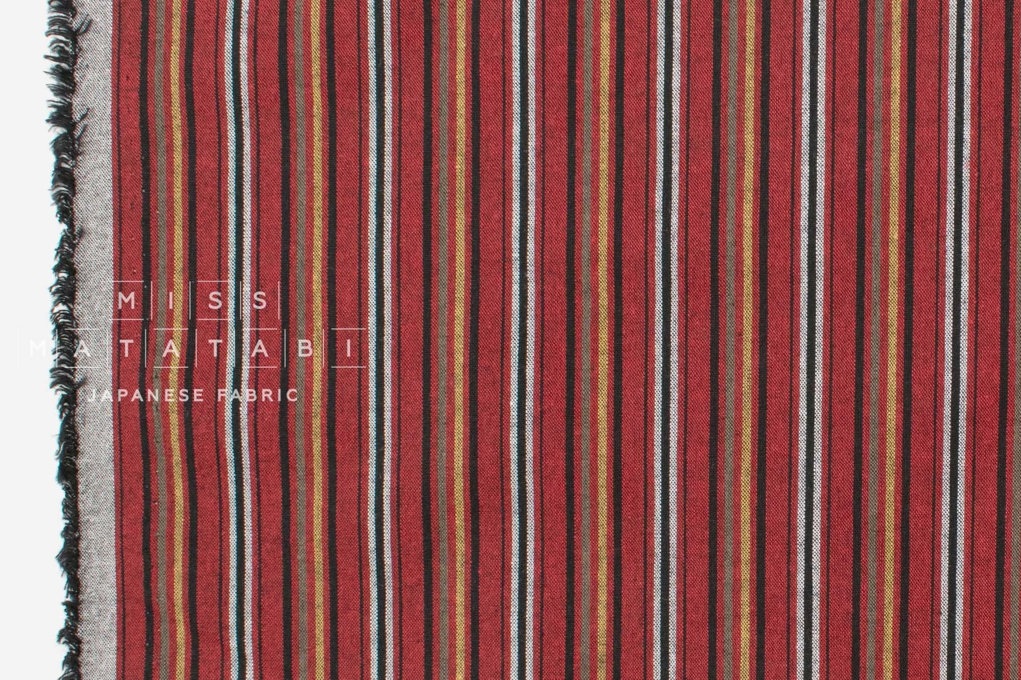 Japanese Fabric Yarn-Dyed Mikawa Momen Stripe - 10 - 50cm