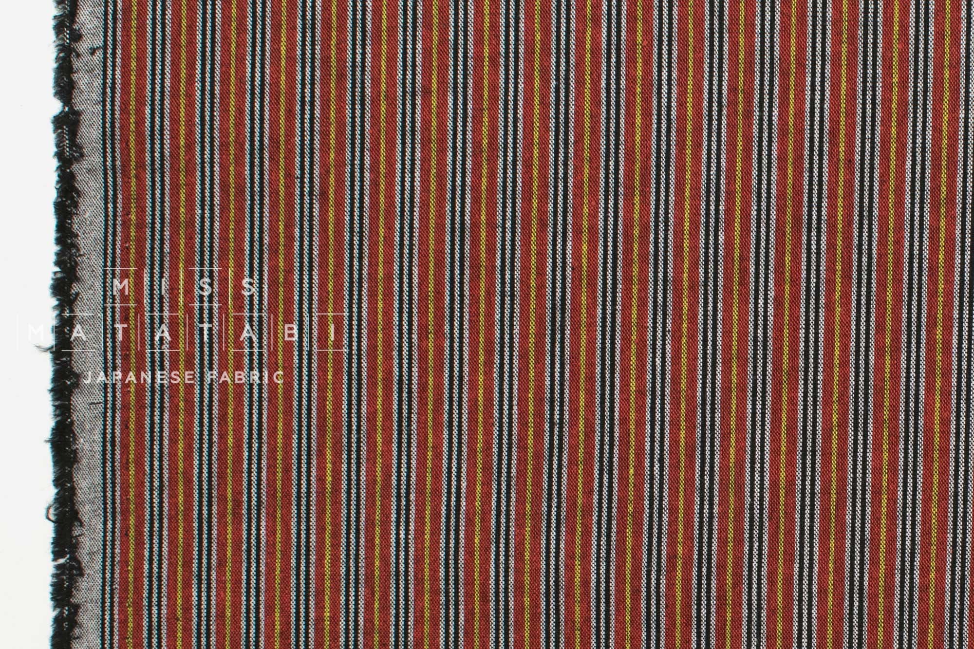 Japanese Fabric Yarn-Dyed Mikawa Momen Stripe - 11 - 50cm