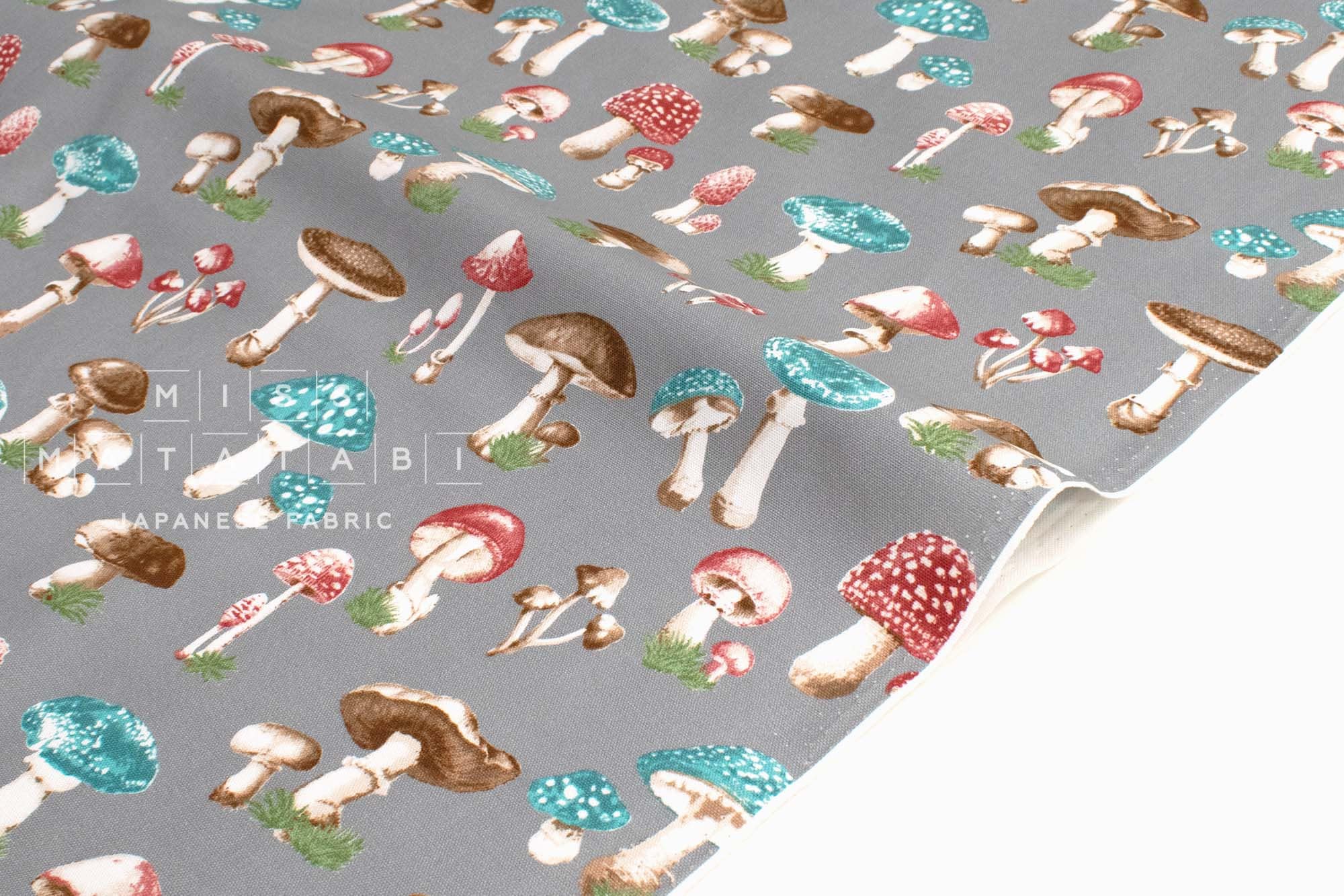 Japanese Fabric Retro Vintage Toadstools - D - 50cm