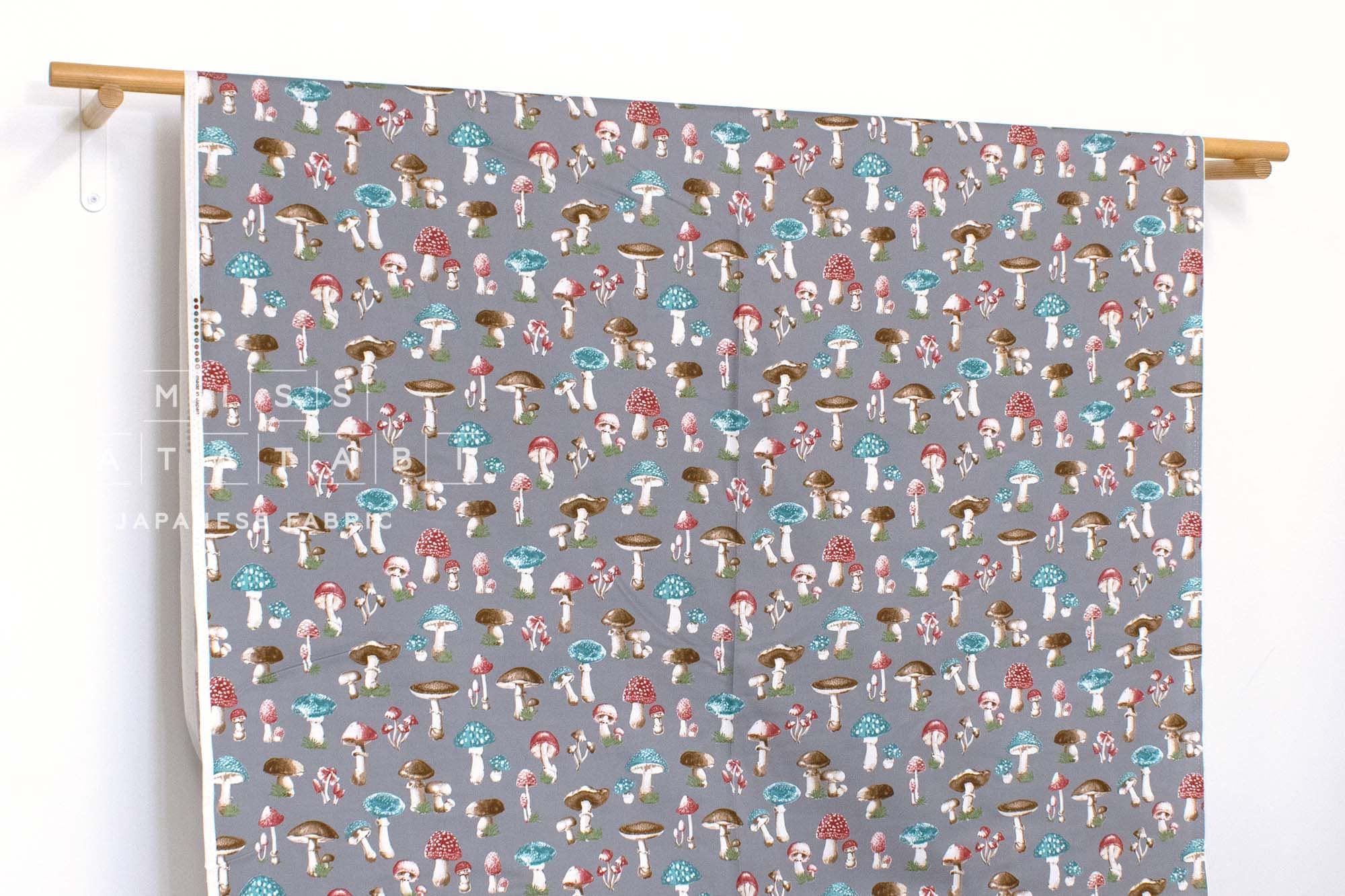 Japanese Fabric Retro Vintage Toadstools - D - 50cm
