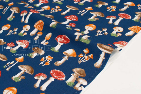 Japanese Fabric Retro Vintage Toadstools - E - 50cm