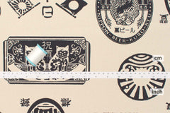 Japanese Fabric Kokka Labels heavy canvas - 50cm