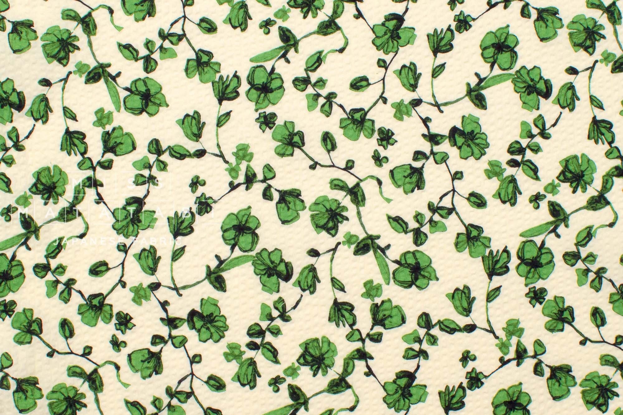 Japanese Fabric Cotton Ripple Clover Field - A - 50cm