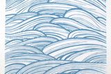 Shokunin Collection Hand-printed Chusen Japanese Yukata Fabric - namiutsu - blue - 50cm
