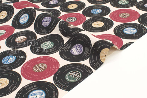 Japanese Fabric Vintage Vinyl Records - A - 50cm