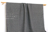 DEADSTOCK Japanese Fabric 100% Linen Check - black - 50cm