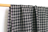 DEADSTOCK Japanese Fabric 100% Linen Check - black - 50cm