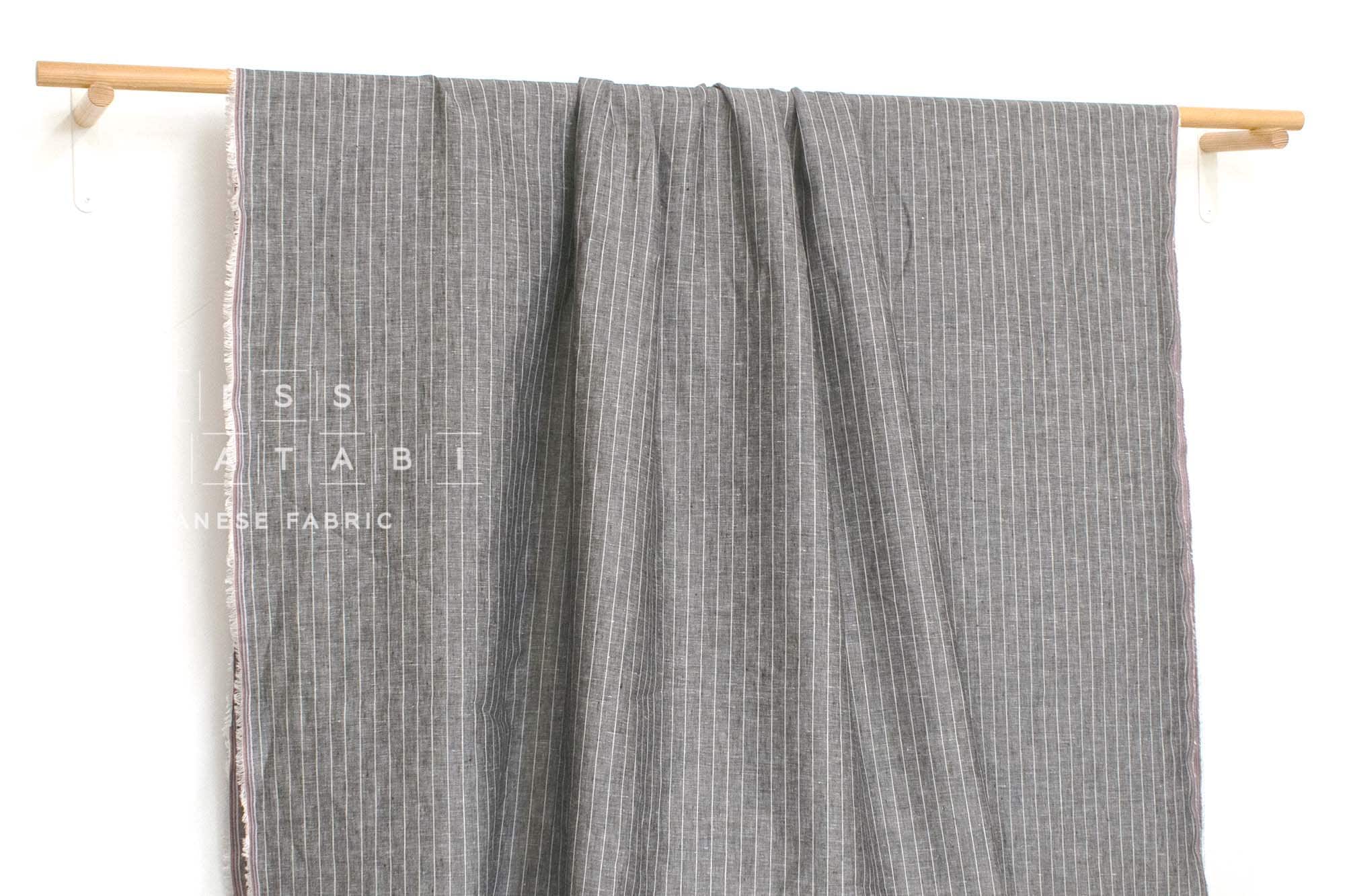 DEADSTOCK Japanese Fabric 100% Linen Stripes - 9002 - 50cm