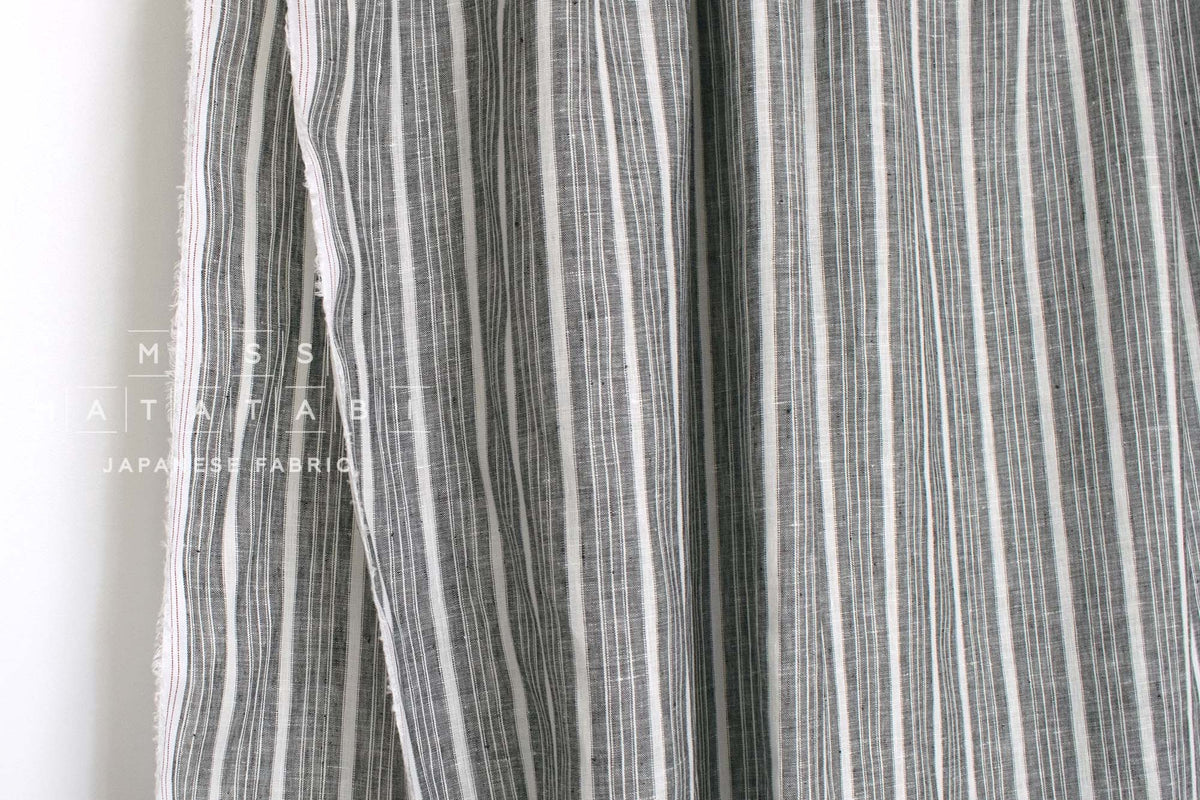 DEADSTOCK Japanese Fabric 100% Linen Stripes - 9003 - 50cm