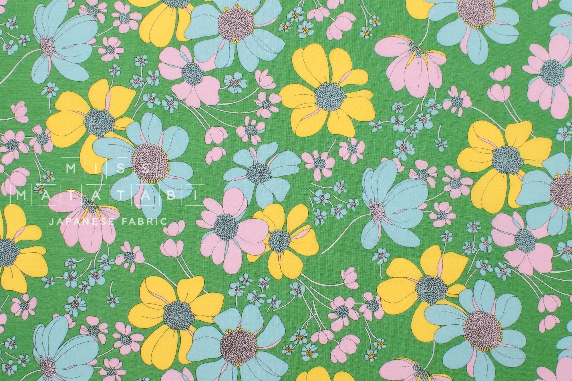 Japanese Fabric Shelly Retro Floral - D - 50cm