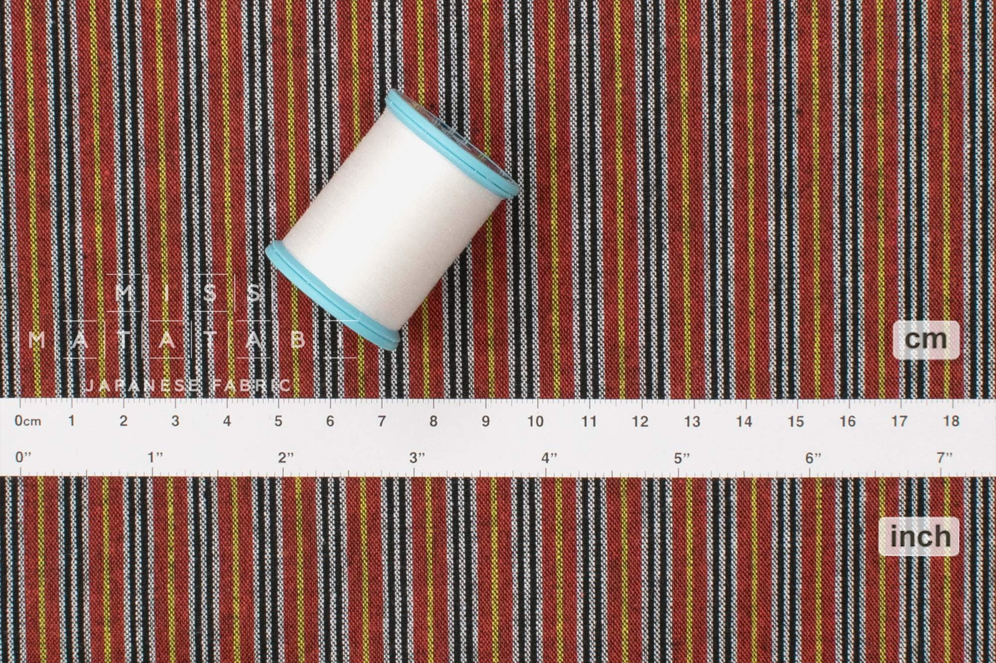 Japanese Fabric Yarn-Dyed Mikawa Momen Stripe - 11 - 50cm