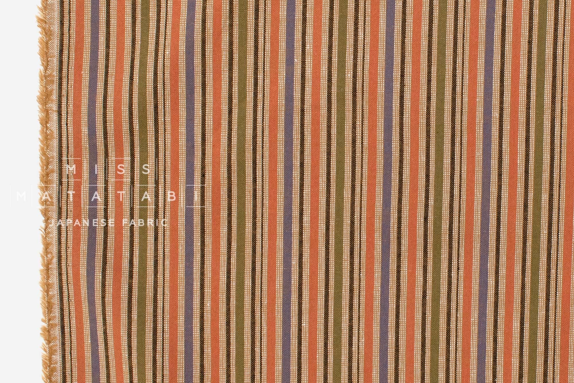 Japanese Fabric Yarn-Dyed Mikawa Momen Stripe - 14 - 50cm