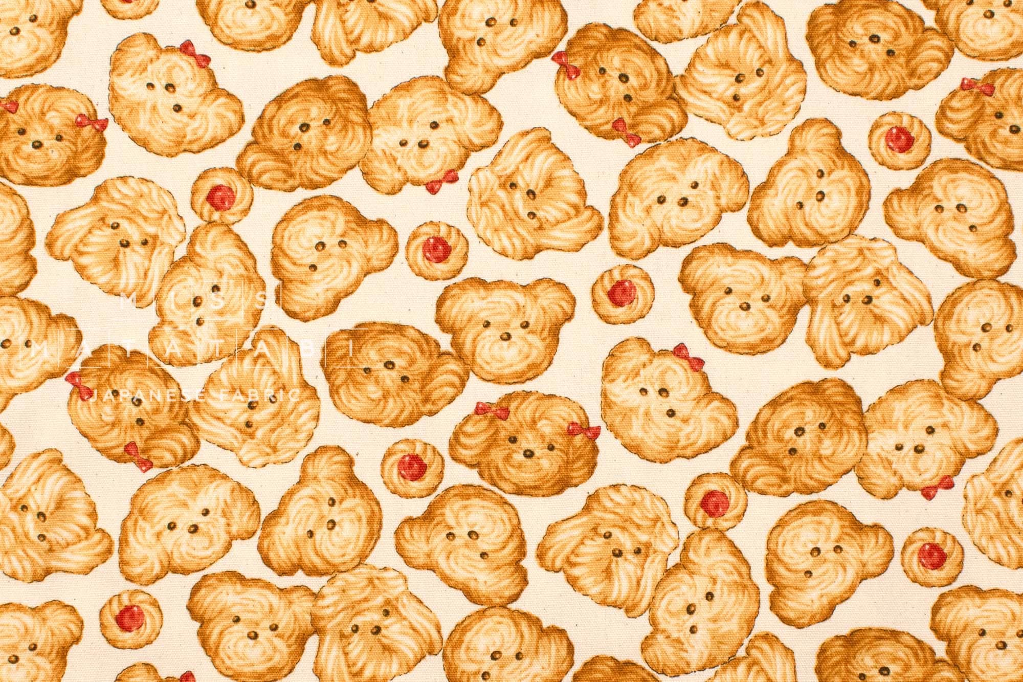 Japanese Fabric Kokka Pup Biscuits - 50cm