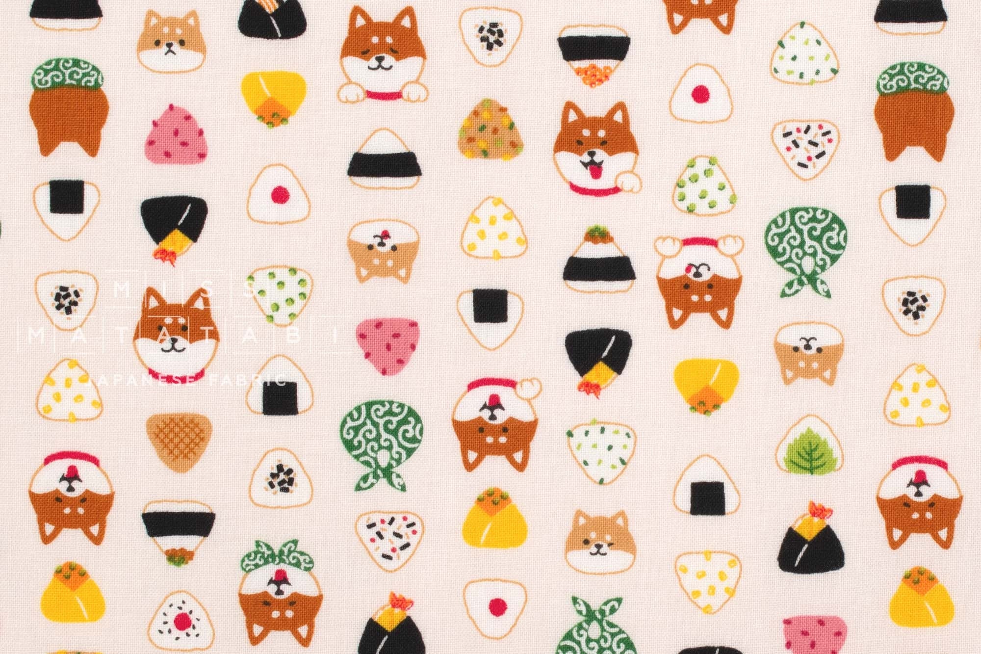 Japanese Fabric Shiba Inu and Onigiri - 50cm